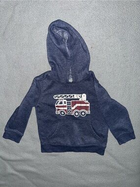 jumping beans Navy Toddler Pullover Hoodie with Small Green Bean Logo